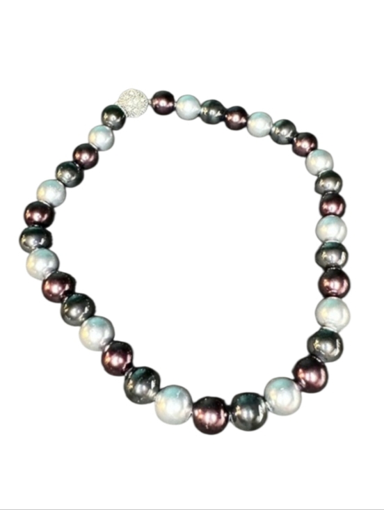 Premier Designs Jewelry - Premier Designs Faux Pearl Choker Necklace Grey Black Pearl Beaded Magnetic